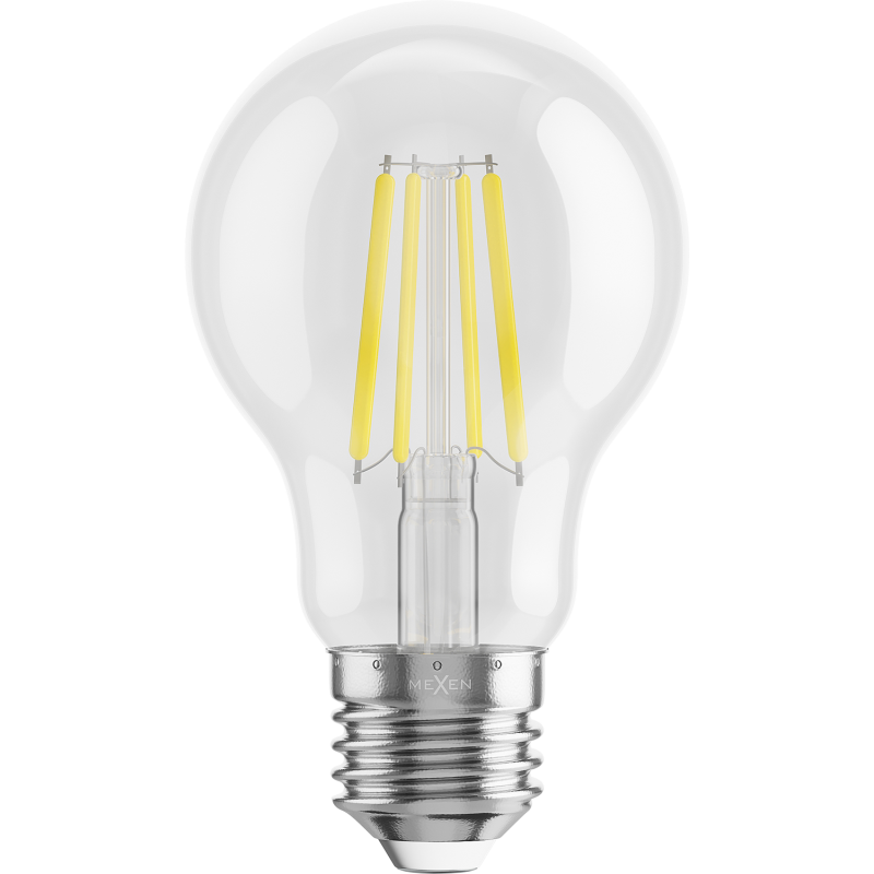 Mexen Vintis 3x LED vlákno žárovka E27, A60, 4W, Neutrální - 4000K, 470 lm, čirá - L150-E27-0440-00x03