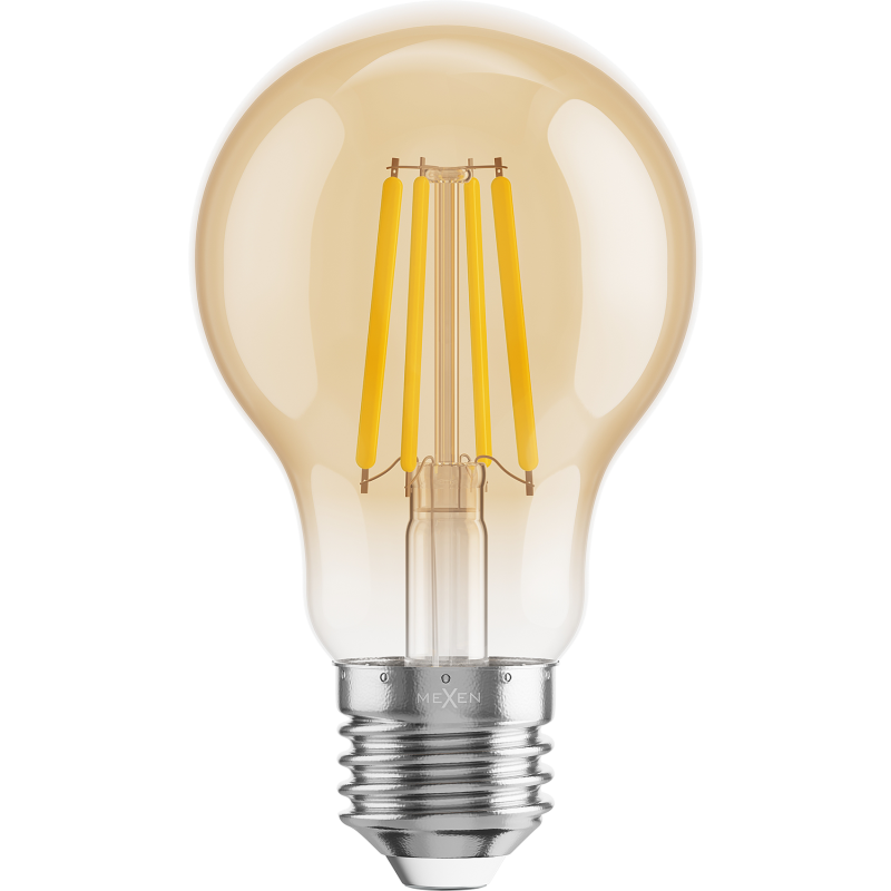 Mexen Vintis 3x žárovka filament LED E27, A60, 6W, Teplá - 2700K, 600 lm, jantarová - L150-E27-0627-50x03