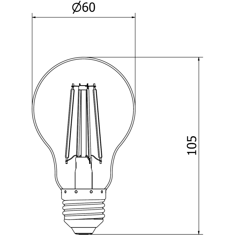Mexen Vintis 3x žárovka filament LED E27, A60, 8W, Teplá - 2200K, 600 lm, kouřová - L150-E27-0822-70x03
