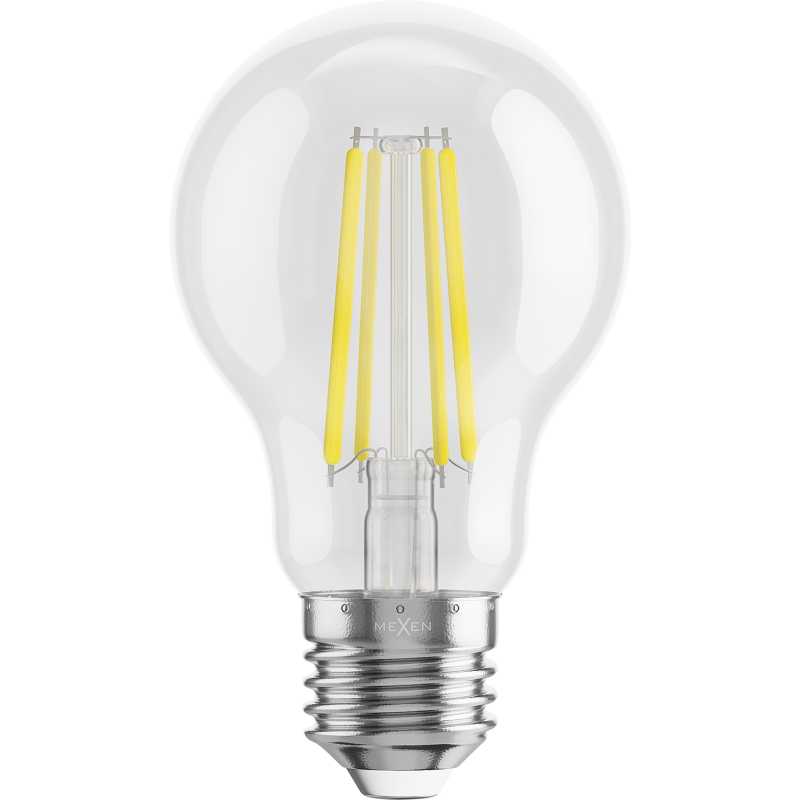 Mexen Vintis 3x Žárovka filament LED E27, A60, 8W, Neutrální - 4000K, 1055 lm, čirá - L150-E27-0840-00x03