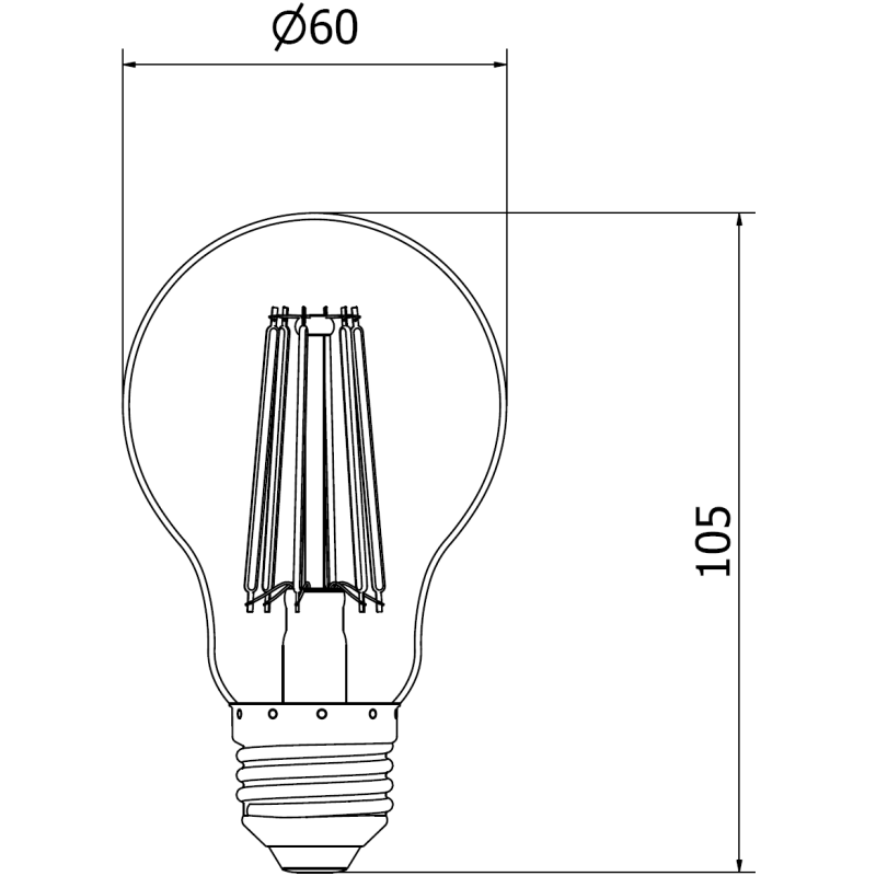 Mexen Vintis 3x žárovka filament LED E27, A60, 10W, Studená - 6500K, 1320 lm, čirá - L150-E27-1065-00x03
