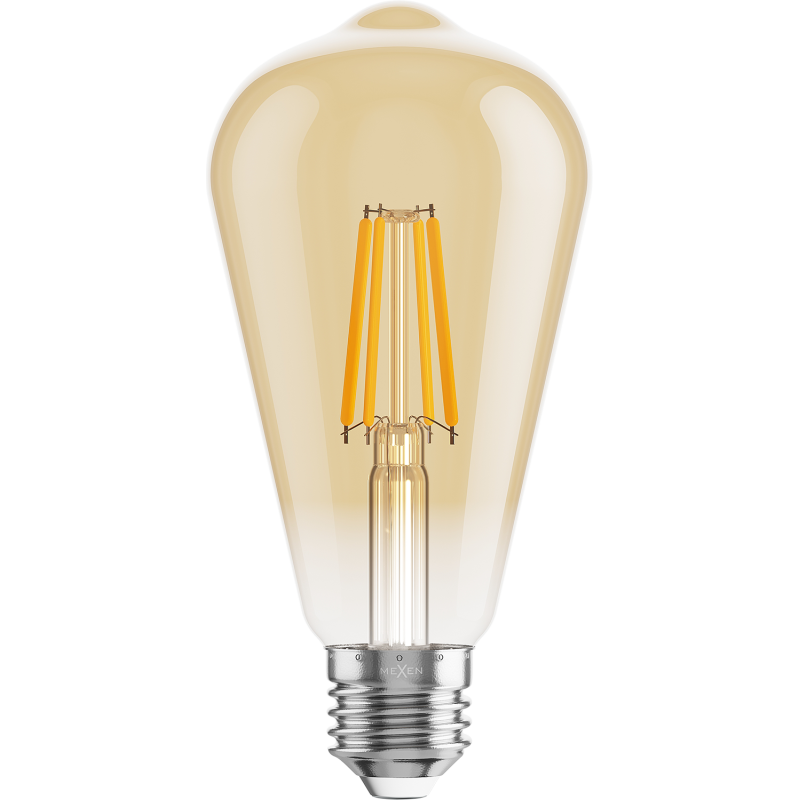 Mexen Vintis 3x LED filamentová žárovka E27, ST64, 4W, Teplá - 2200K, 400 lm, jantarová - L152-E27-0422-50x03