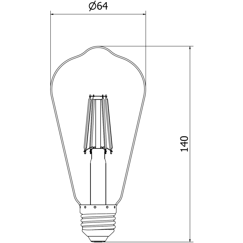 Mexen Vintis 3x žárovka filament LED E27, ST64, 4W, Teplá - 2200K, 300 lm, kouřová - L152-E27-0422-70x03