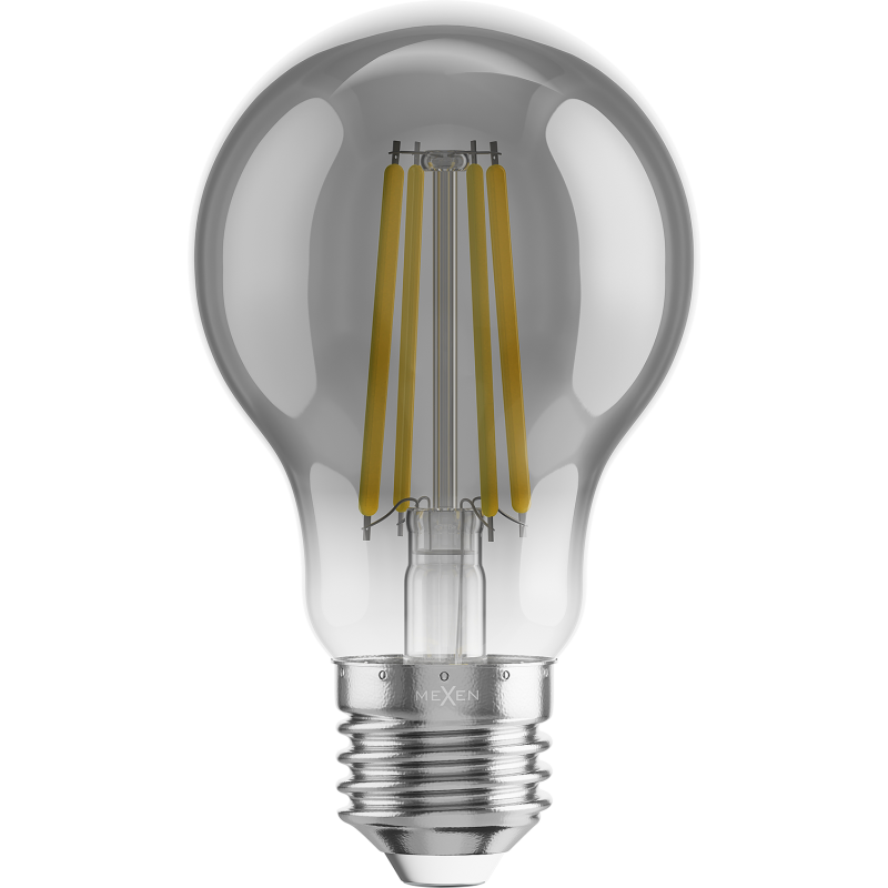 Mexen Vintis 6x žárovka filament LED E27, A60, 8W, Teplá - 2200K, 600 lm, kouřová - L150-E27-0822-70x06