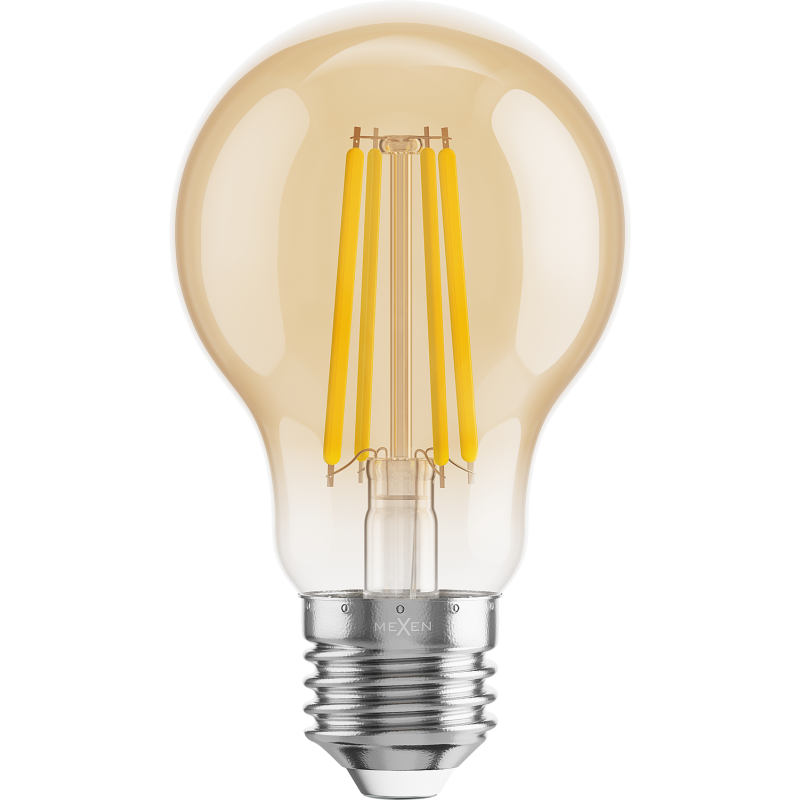 Mexen Vintis 10x Žárovka filament LED E27, A60, 8W, Teplá - 2700K, 750 lm, amber - L150-E27-0822-50x10 - L150-E27-0827-50x10