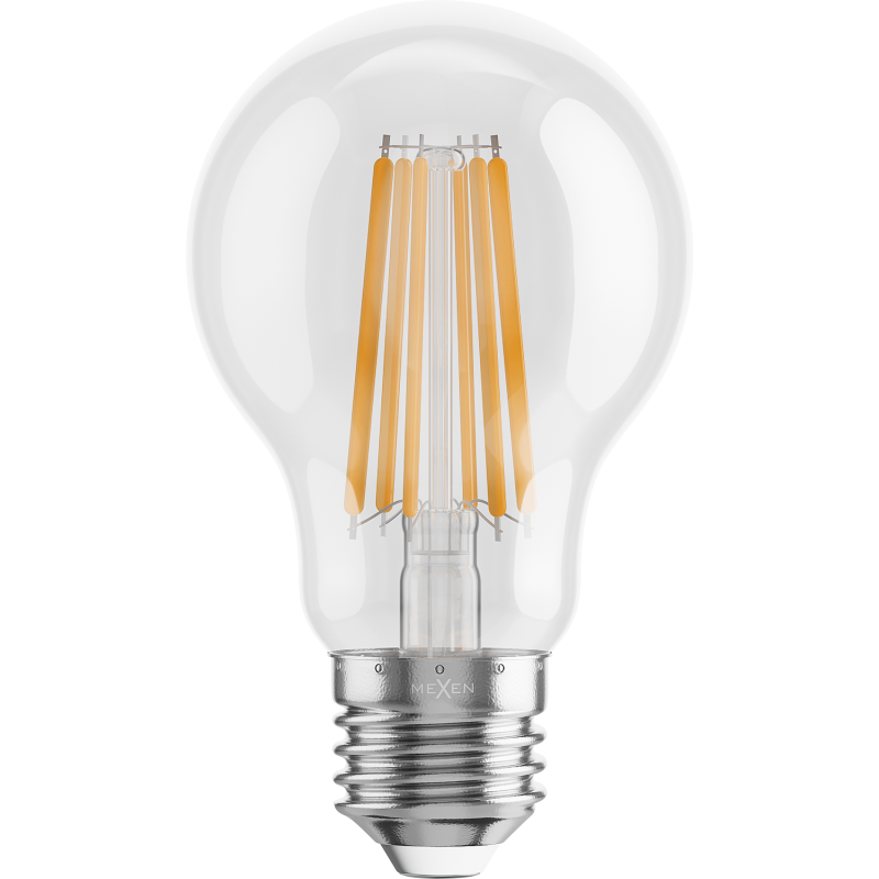 Mexen Vintis 6x LED filament žárovka E27, A60, 10W, Teplá - 2700K, 1320 lm, čirá - L150-E27-1027-00x06