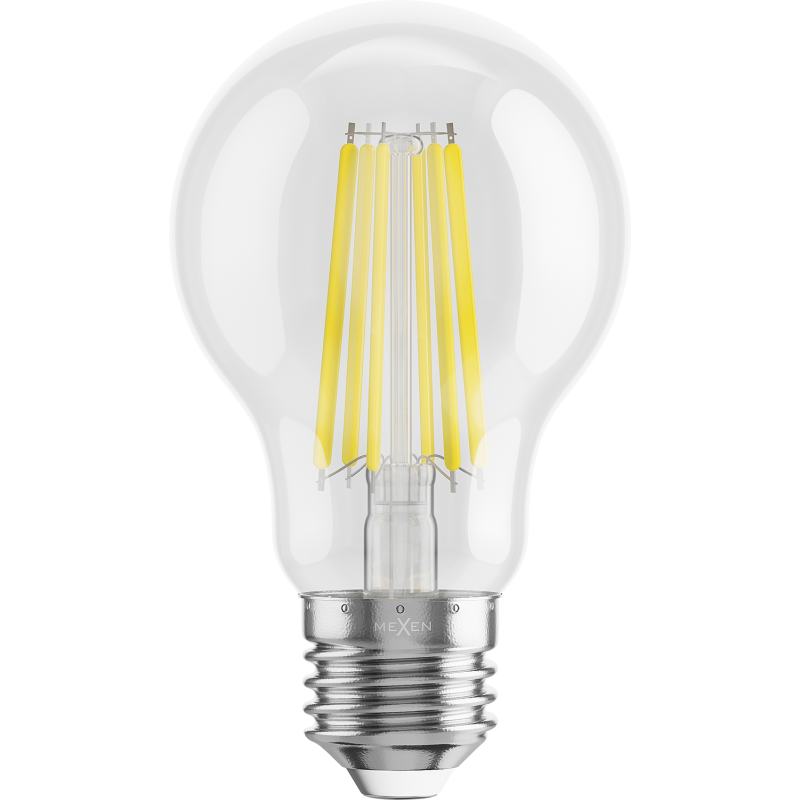 Mexen Vintis 6x Žárovka filament LED E27, A60, 10W, Studená - 6500K, 1320 lm, čirá - L150-E27-1065-00x06