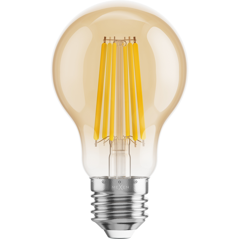 Mexen Vintis 10x LED žárovka filament E27, A60, 12W, Teplá - 2700K, 1125 lm, amber - L150-E27-1227-50x10