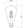 Mexen Vintis 10x žárovka filament LED E27, ST64, 4W, Teplá - 2700K, 400 lm, jantarová - L152-E27-0427-50x10