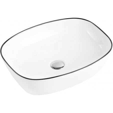 Mexen Lita umyvadlo na desku 49 x 37 cm, bílá/černá - 22124907