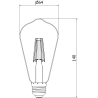 Mexen Vintis 10x LED vlákno žárovka E27, ST64, 4W, Studená - 6500K, 470 lm, čirá - L152-E27-0465-00x10