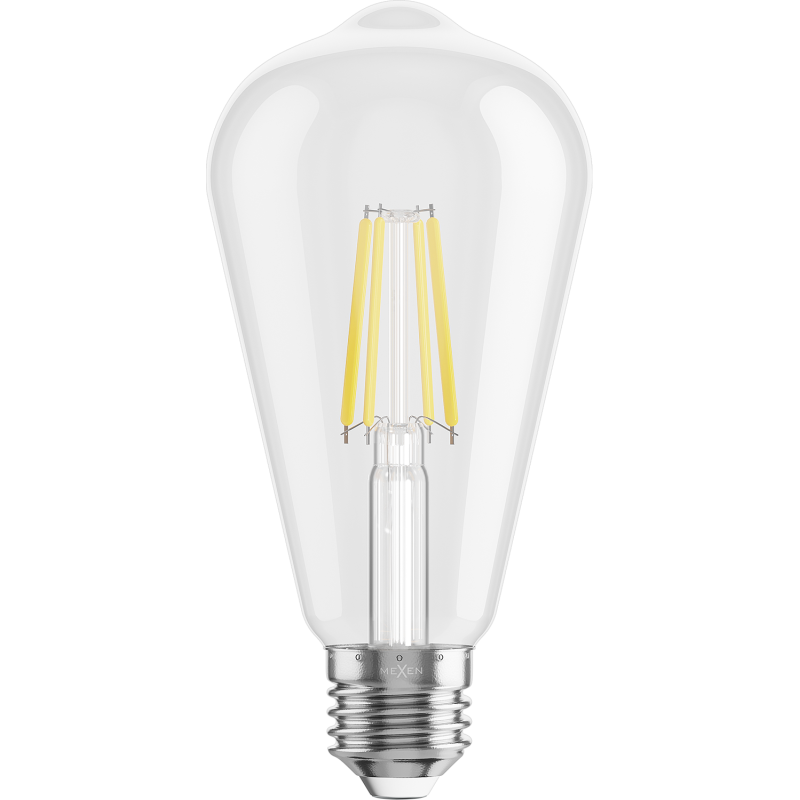 Mexen Vintis 6x žárovka filament LED E27, ST64, 6W, Studená - 6500K, 720 lm, čirá - L152-E27-0665-00x06