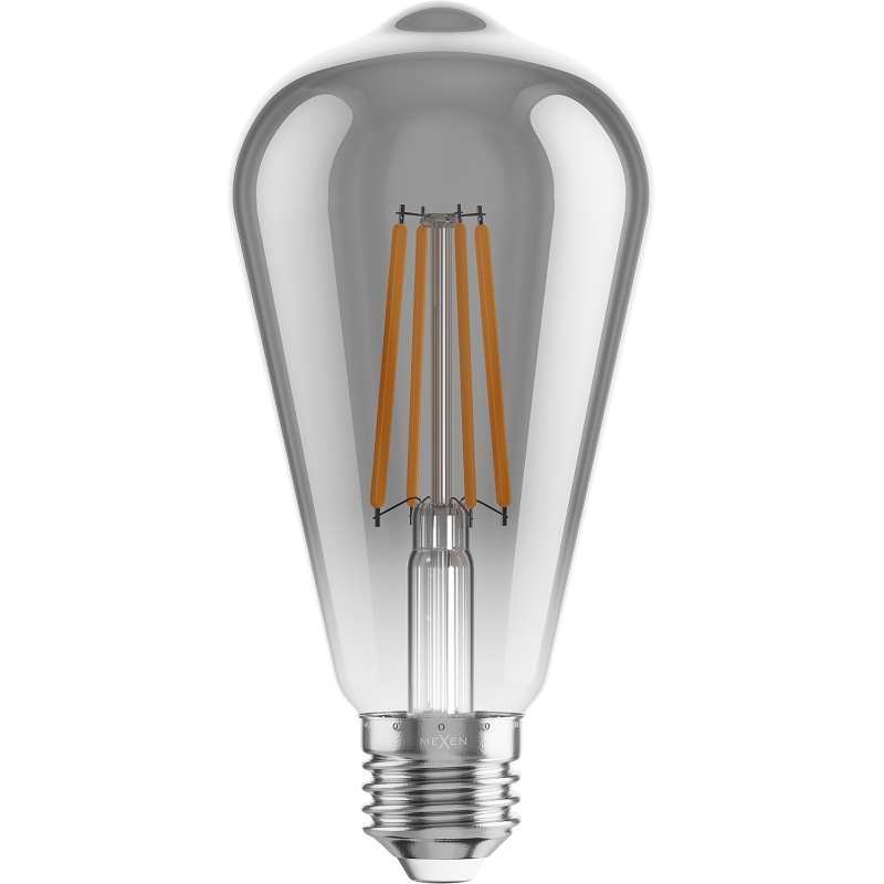 Mexen Vintis 10x LED žárovka s vláknem E27, ST64, 8W, Teplá - 2200K, 600 lm, kouřová - L152-E27-0822-70x10