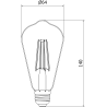 Mexen Vintis 10x žárovka filament LED E27, ST64, 8W, Studená - 6500K, 1055 lm, čirá - L152-E27-0865-00x10
