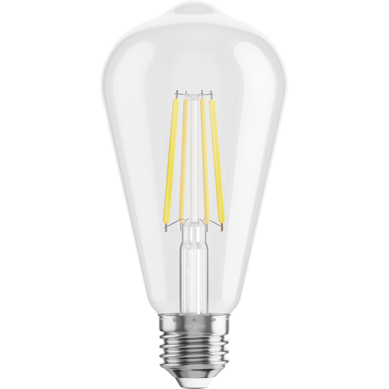 Mexen Vintis 10x žárovka filament LED E27, ST64, 8W, Studená - 6500K, 1055 lm, čirá - L152-E27-0865-00x10