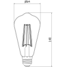 Mexen Vintis 10x filamentová LED žárovka E27, ST64, 10W, Teplá - 2200K, 910 lm, jantarová - L152-E27-1022-50x10