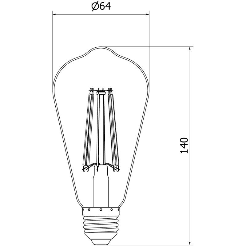 Mexen Vintis 10x LED žárovka filament E27, ST64, 10W, Teplá - 2700K, 780 lm, kouřová - L152-E27-1027-70x10