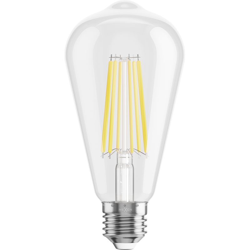 Mexen Vintis 6x Žárovka filament LED E27, ST64, 10W, Studená - 6500K, 1320 lm, čirá - L152-E27-1040-00x06