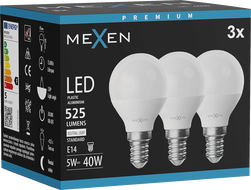 Mexen Nova 3x LED žárovka E14, G45, 5W, Neutrální - 4000K, 525 lm - L101-E14-0540-01x03