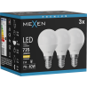 Mexen Nova 3x LED žárovka E14, G45, 7W, Teplá - 3000K, 735 lm - L101-E14-0730-01x03