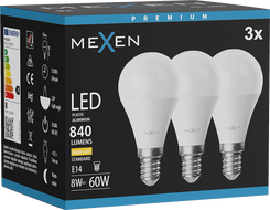 Mexen Nova 3x Žárovka LED E14, G45, 8W, Teplá - 3000K, 840 lm - L101-E14-0830-01x03