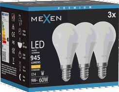 Mexen Nova 3x Žárovka LED E14, G45, 9W, Teplá - 3000K, 945 lm - L101-E14-0930-01x03