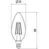 Mexen Vintis 10x žárovka filament LED E14, C35, 6W, Teplá - 2200K, 600 lm, jantarová - L154-E14-0622-50x10