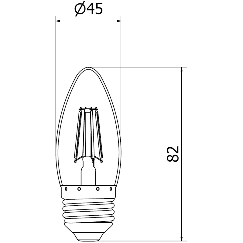 Mexen Vintis 3x LED žárovka filament E27, C35, 6W, Neutrální - 4000K, 720 lm, čirá - L154-E27-0640-00x03