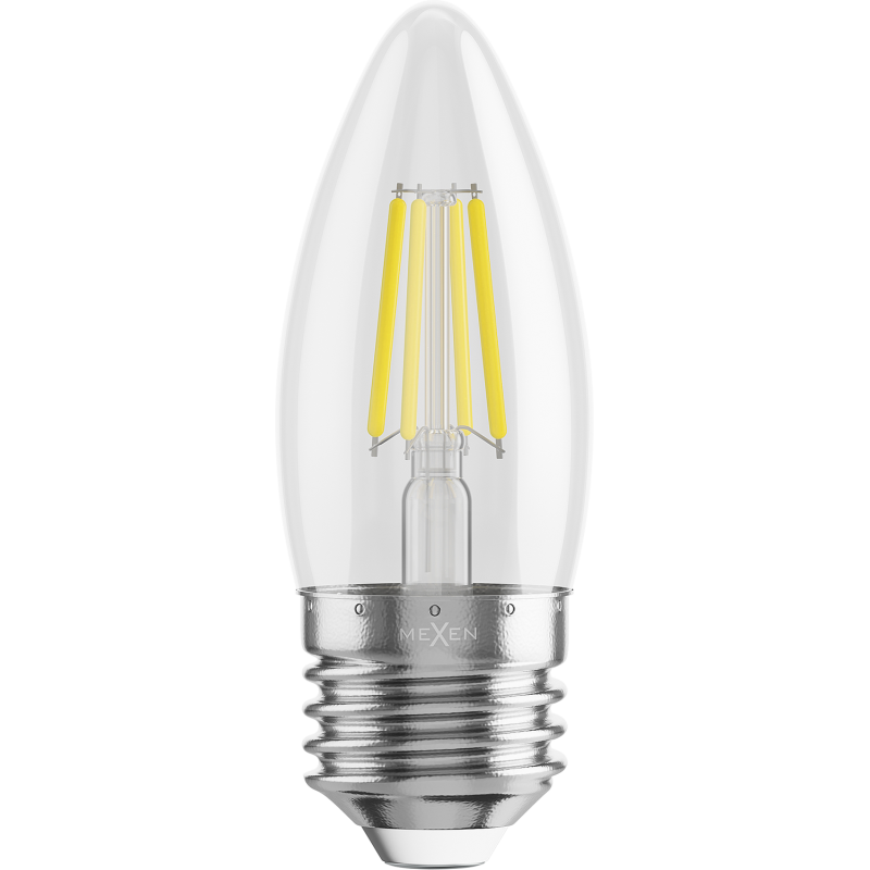 Mexen Vintis 3x LED žárovka filament E27, C35, 6W, Neutrální - 4000K, 720 lm, čirá - L154-E27-0640-00x03