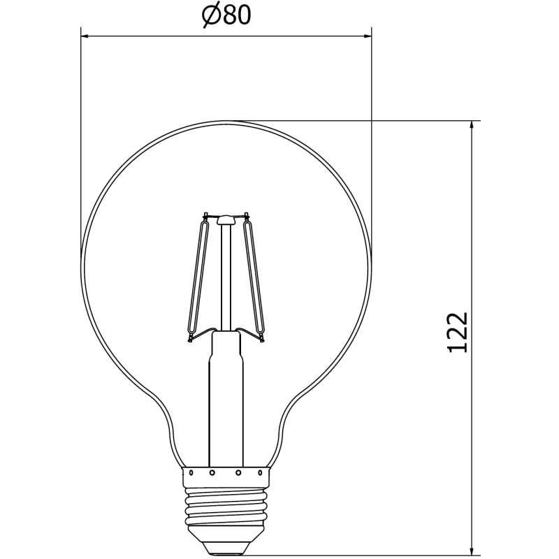 Mexen Vintis 3x LED vlákno žárovka E27, G80, 2W, Teplá - 2200K, 180 lm, jantarová - L155-E27-0222-50x03