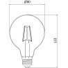 Mexen Vintis 3x LED vlákno žárovka E27, G80, 2W, Teplá - 2200K, 180 lm, jantarová - L155-E27-0222-50x03