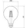 Mexen Vintis 3x LED filament žárovka E27, G80, 4W, Teplá - 2200K, 280 lm, černá - L155-E27-0422-70x03