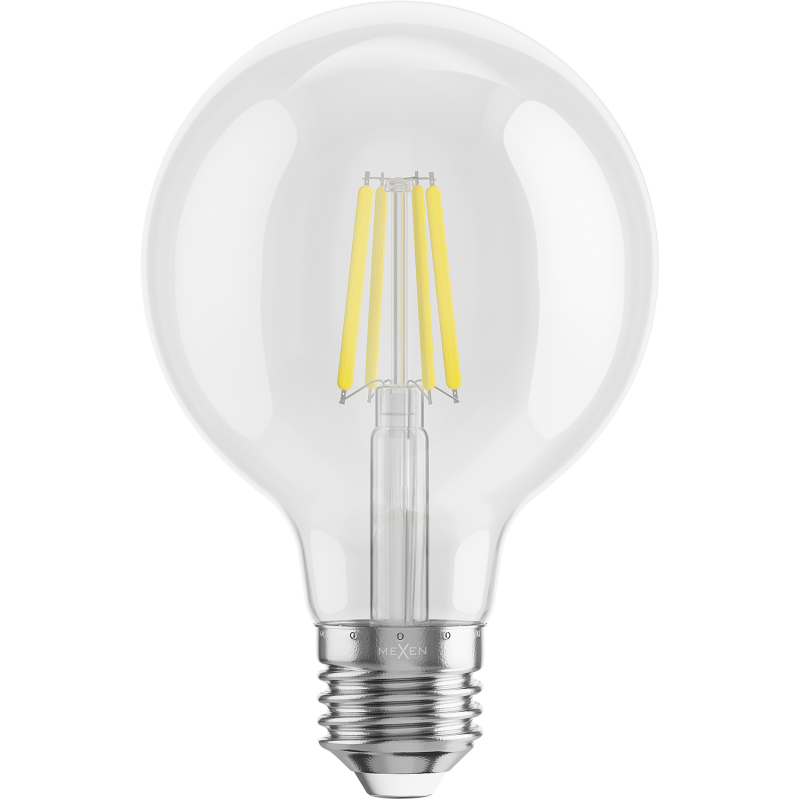 Mexen Vintis 3x Žárovka filament LED E27, G80, 6W, Neutrální - 4000K, 720 lm, čirá - L155-E27-0640-00x03