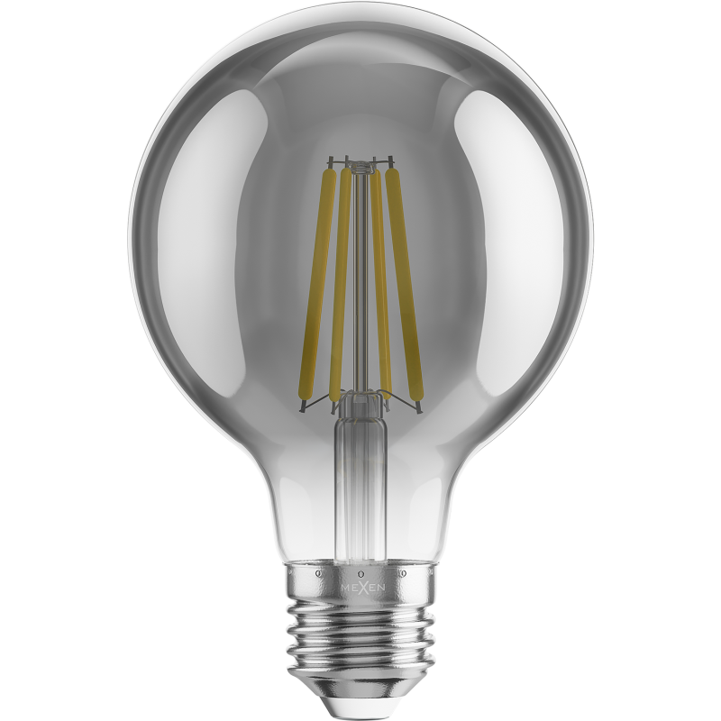 Mexen Vintis 3x Žárovka filament LED E27, G80, 8W, Teplá - 2200K, 600 lm, kouřová - L155-E27-0822-70x03