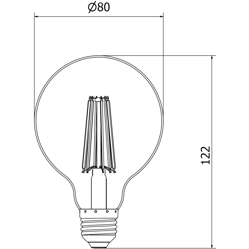 Mexen Vintis 3x Žárovka filament LED E27, G80, 10W, Neutrální - 4000K, 1320 lm, čirá - L155-E27-1040-00x03