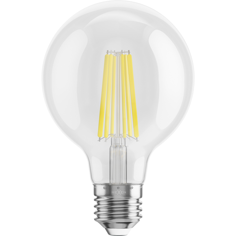 Mexen Vintis 3x Žárovka filament LED E27, G80, 10W, Neutrální - 4000K, 1320 lm, čirá - L155-E27-1040-00x03