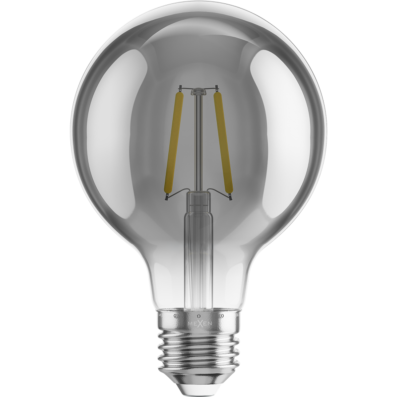 Mexen Vintis 6x žárovka filament LED E27, G80, 2W, Teplá - 2200K, 150 lm, kouřová - L155-E27-0222-70x06