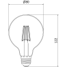 Mexen Vintis 10x žárovka filament LED E27, G80, 4W, Teplá - 2200K, 280 lm, kouřová - L155-E27-0422-70x10