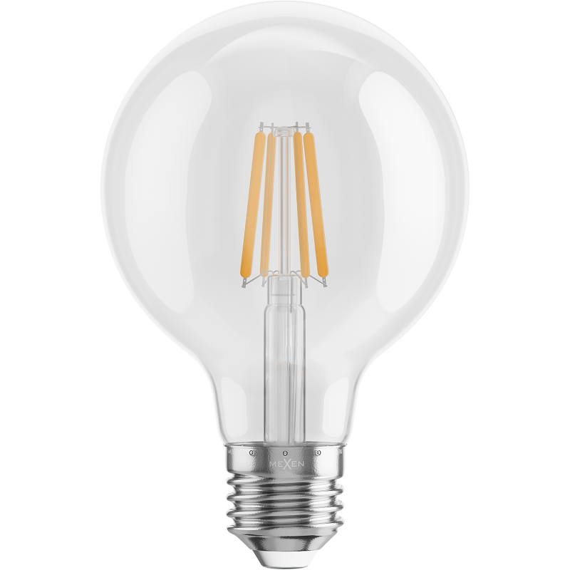 Mexen Vintis 10x LED filamentová žárovka E27, G80, 4W, Teplá - 2700K, 470 lm, čirá - L155-E27-0427-00x10