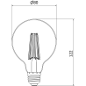 Mexen Vintis 6x žárovka filament LED E27, G80, 10W, Neutrální - 4000K, 1320 lm, čirá - L155-E27-1040-00x06