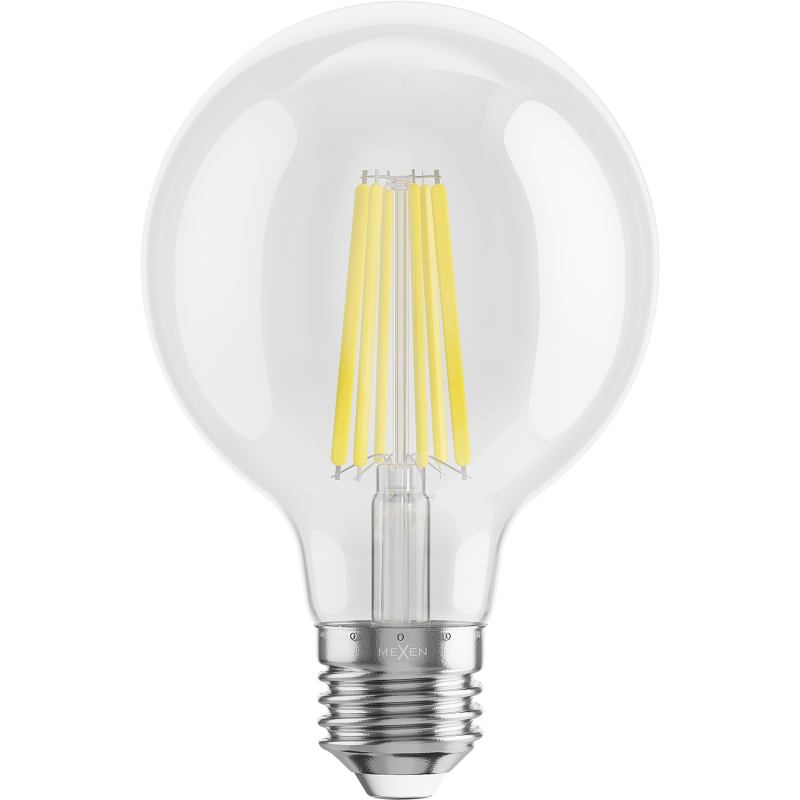 Mexen Vintis 6x žárovka filament LED E27, G80, 10W, Neutrální - 4000K, 1320 lm, čirá - L155-E27-1040-00x06