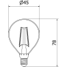 Mexen Vintis 3x Žárovka filament LED E14, G45, 2W, Neutrální - 4000K, 240 lm, čirá - L156-E14-0240-00x03