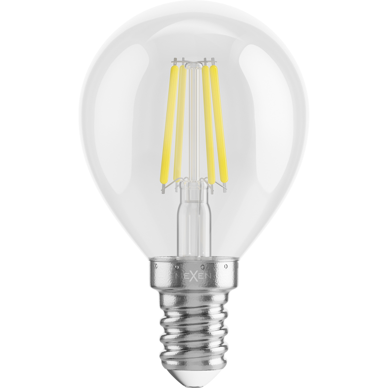 Mexen Vintis 3x LED žárovka filament E14, G45, 4W, Studená - 6500K, 470 lm, čirá - L156-E14-0465-00x03