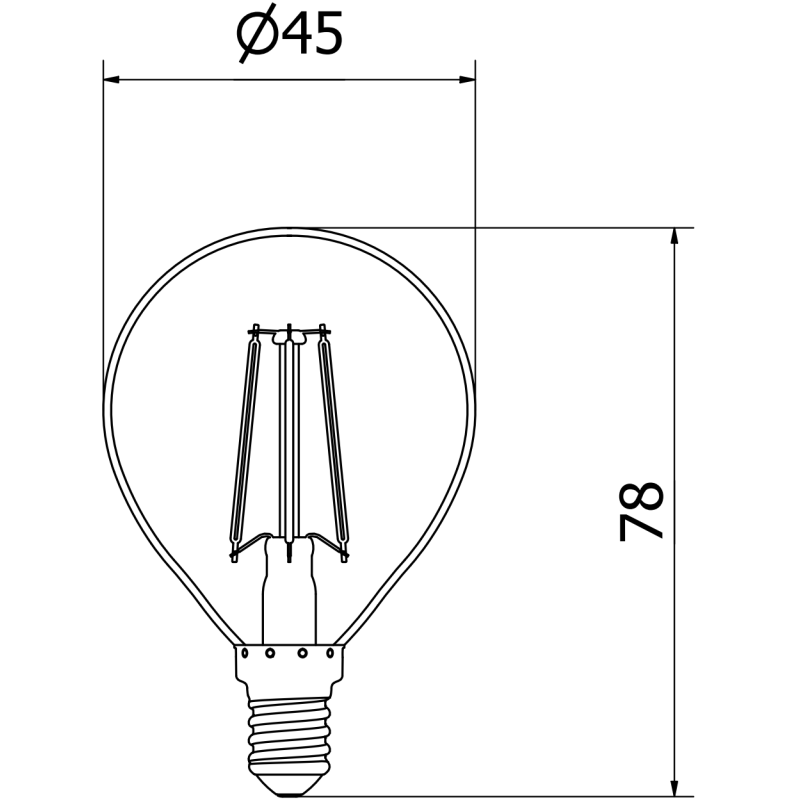 Mexen Vintis 10x žárovka filament LED E14, G45, 6W, Neutrální - 4000K, 720 lm, čirá - L156-E14-0640-00x10