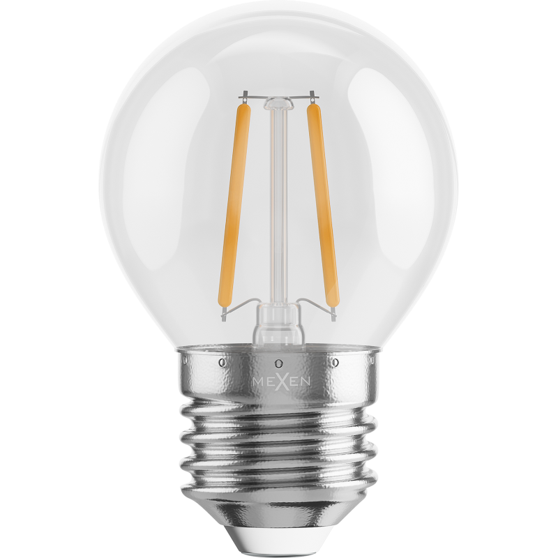 Mexen Vintis 3x Žárovka filament LED E27, G45, 2W, Teplá - 2700K, 240 lm, čirá - L156-E14-0227-00x03 - L156-E27-0227-00x03