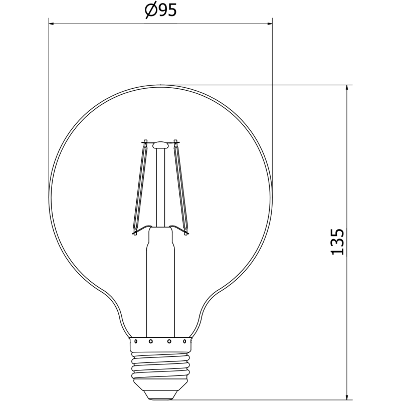 Mexen Vintis 3x žárovka filament LED E27, G95, 2W, Teplá - 2200K, 150 lm, kouřová - L157-E27-0222-70x03