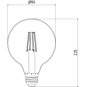 Mexen Vintis 3x žárovka filament LED E27, G95, 4W, Teplá - 2700K, 470 lm, čirá - L157-E27-0427-00x03