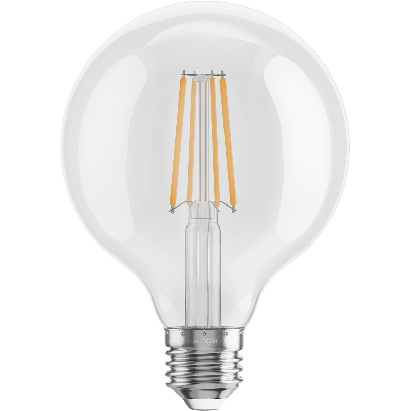 Mexen Vintis 3x LED filamentová žárovka E27, G95, 8W, Teplá - 2700K, 1055 lm, čirá - L157-E27-0827-00x03