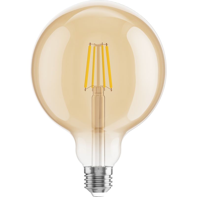 Mexen Vintis 3x Žárovka filament LED E27, G125, 4W, Teplá - 2200K, 400 lm, amber - L158-E27-0422-50x03