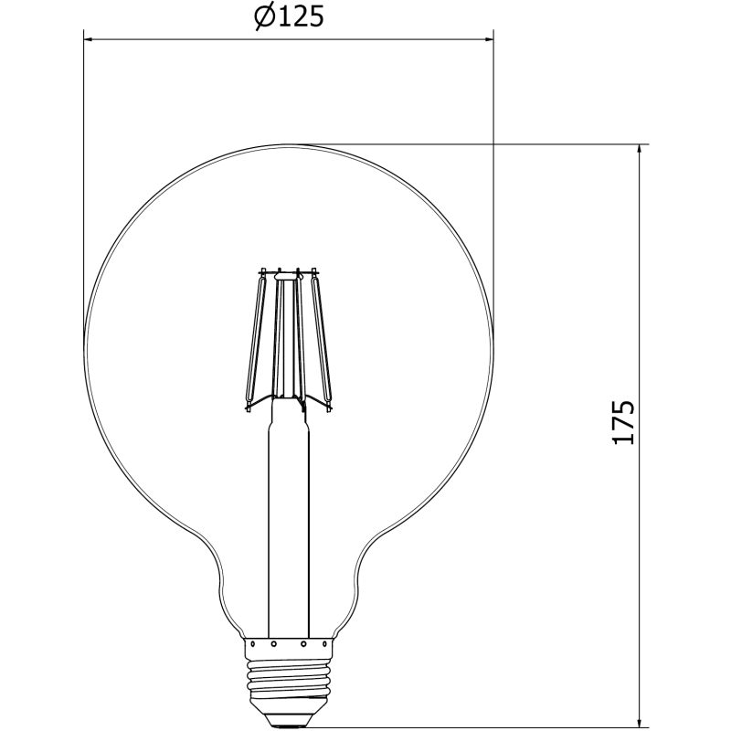 Mexen Vintis 3x Žárovka filament LED E27, G125, 4W, Teplá - 2200K, 400 lm, amber - L158-E27-0422-50x03
